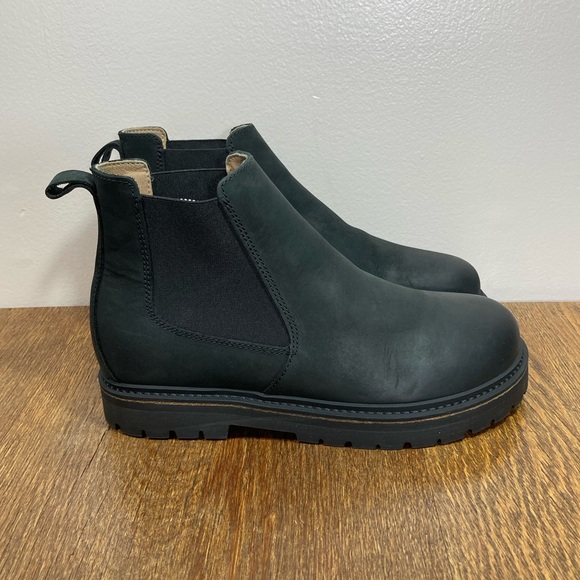 Birkenstock Stalon Chelsea Boot Women’s Size EU 38/US 7-7.5N Black Oiled Nubuck - Picture 1 of 13